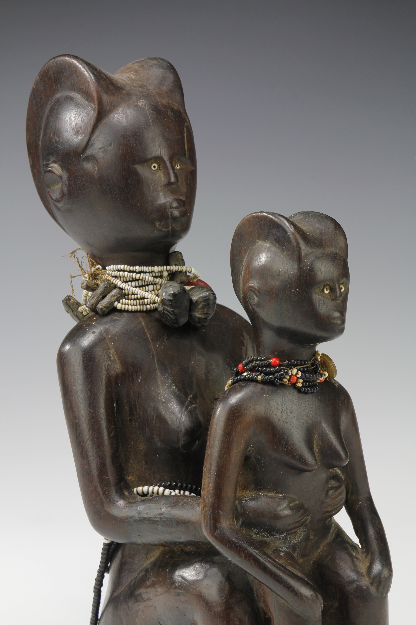 FINE MOTHER AND CHILD CEREMONIAL FIGURE. KWERE,TANZANIA