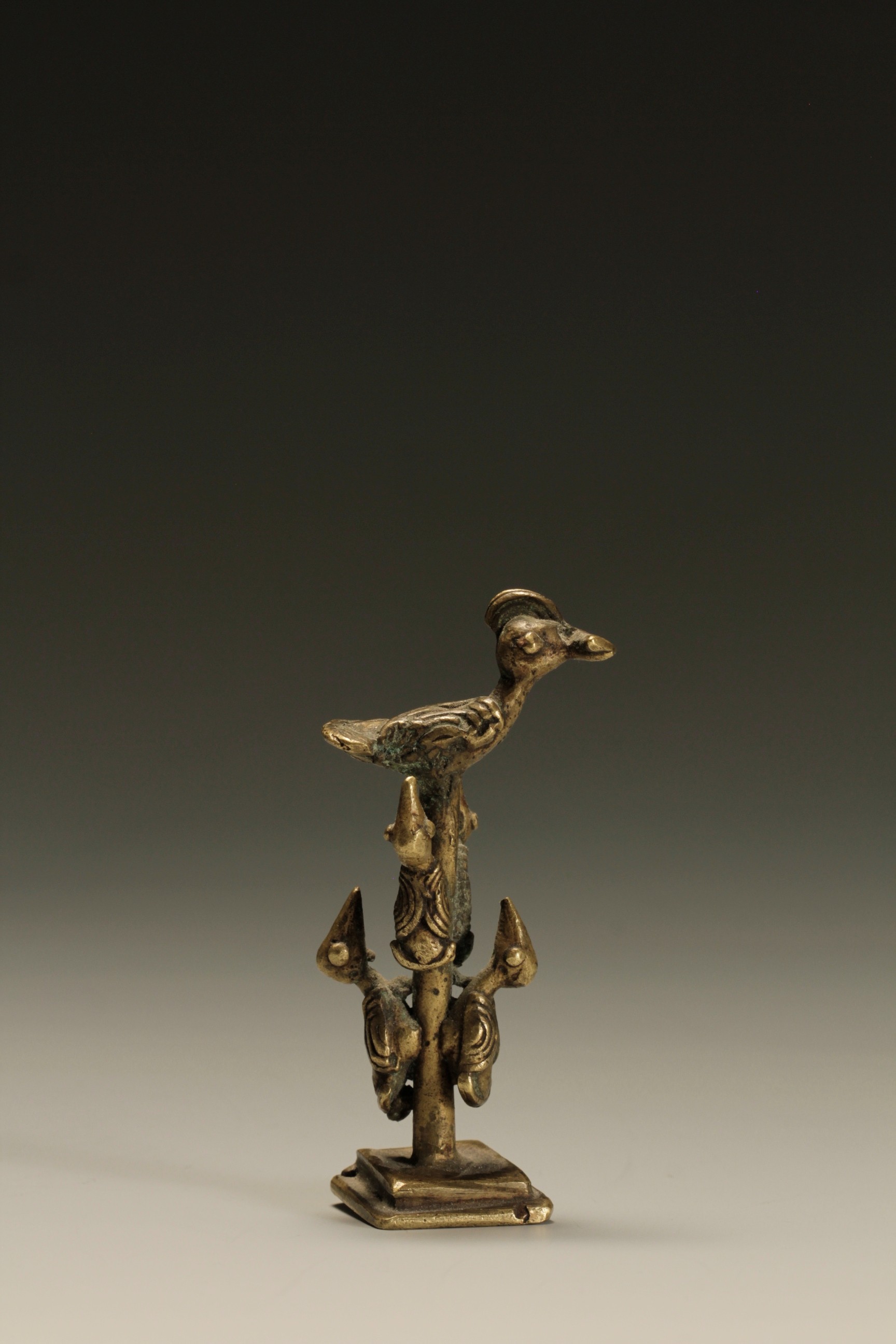 BRIDS IN A TREE BRONZE GOLD WEIGHT. AKAN, GHANA