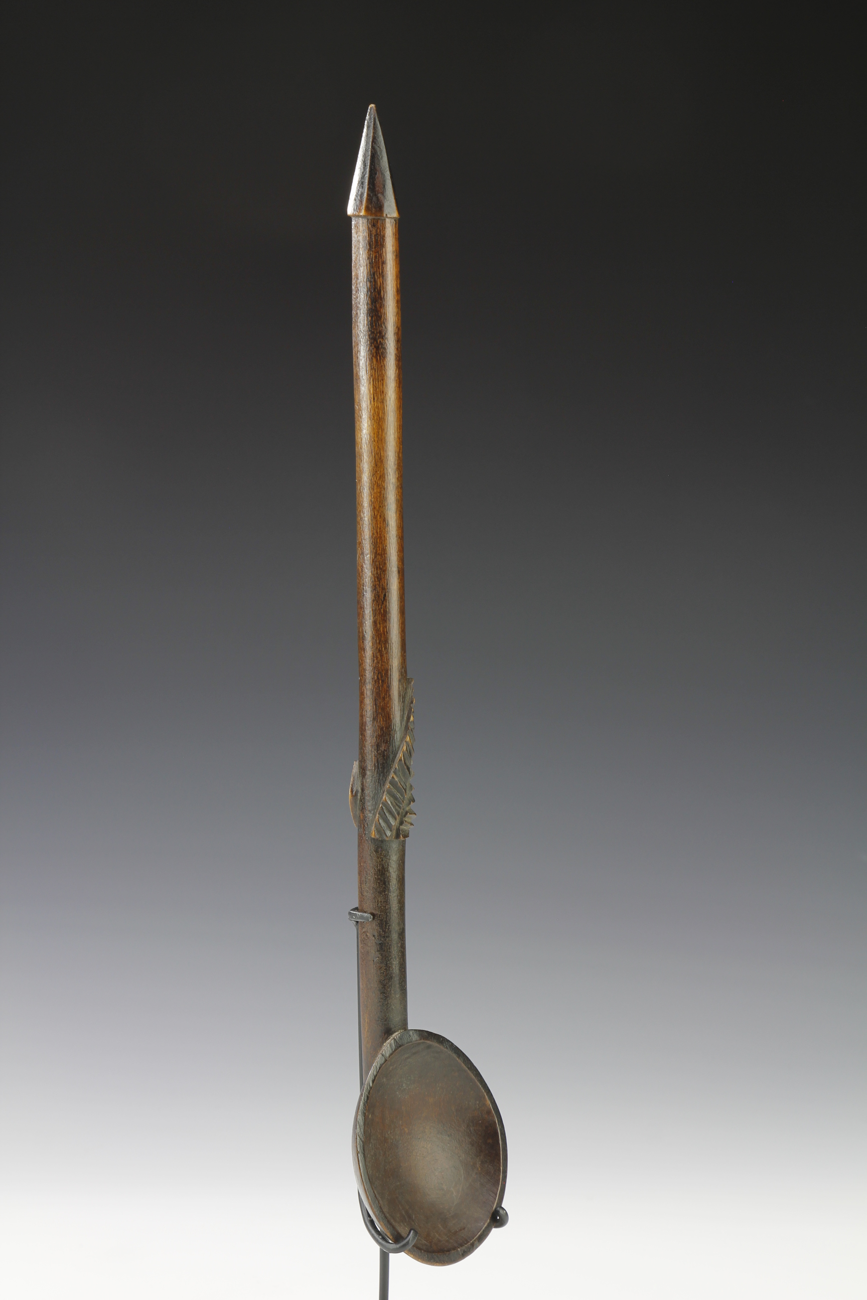 ZULU SPOON WITH RAISED AMASUMPA DESIGNS, SOUTHERN AFRICA