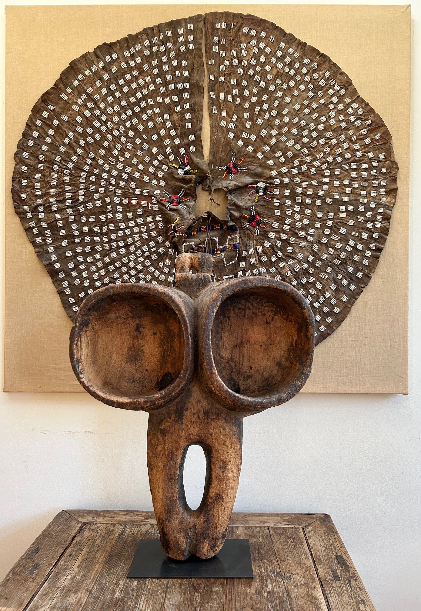 BLACKSMITH BELLOWS WITH GREAT FORM. SONGYE/LUBA, DRC 