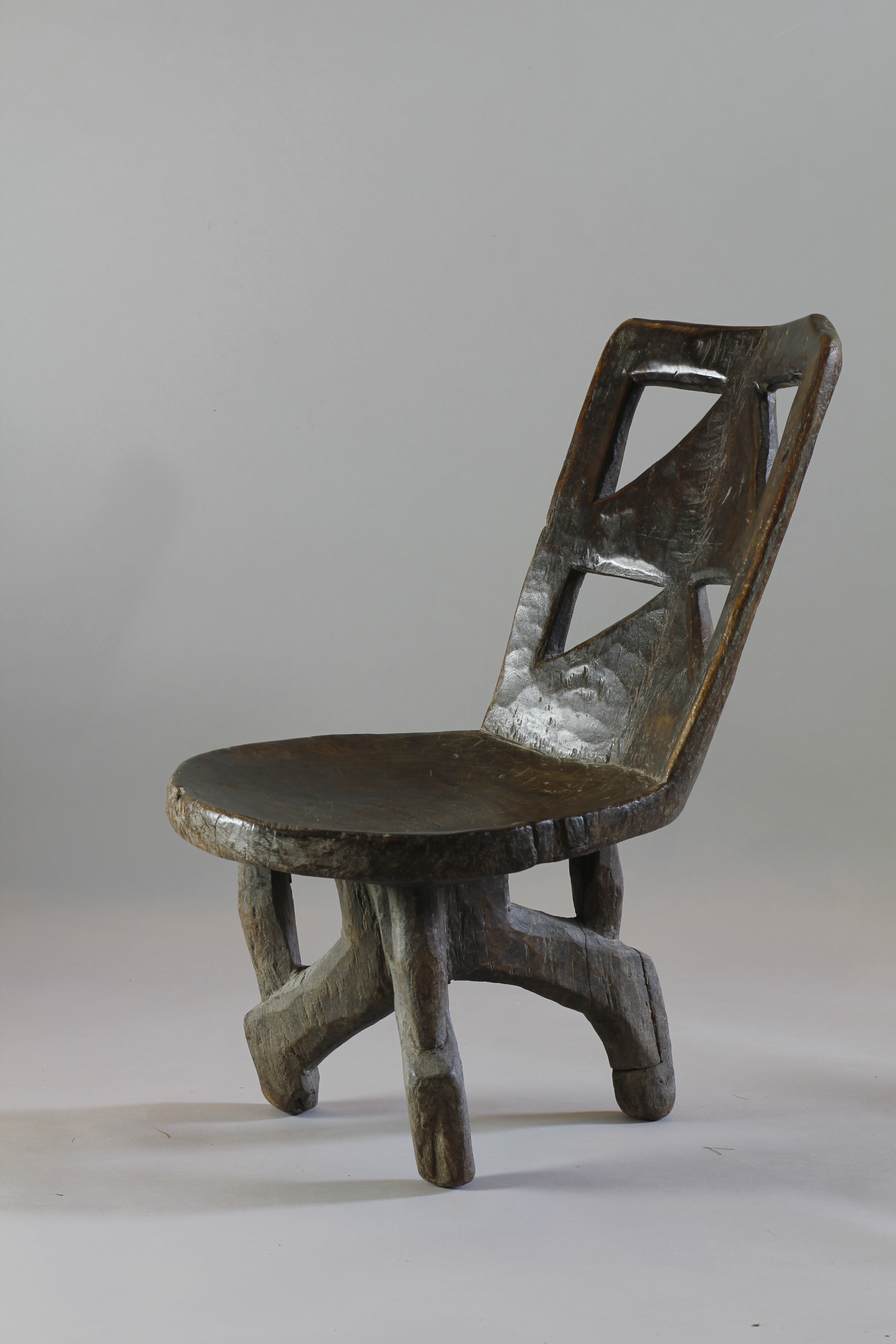 Small/Medium 19th Century Wollega Chair With Angled Backrest, Ethiopia