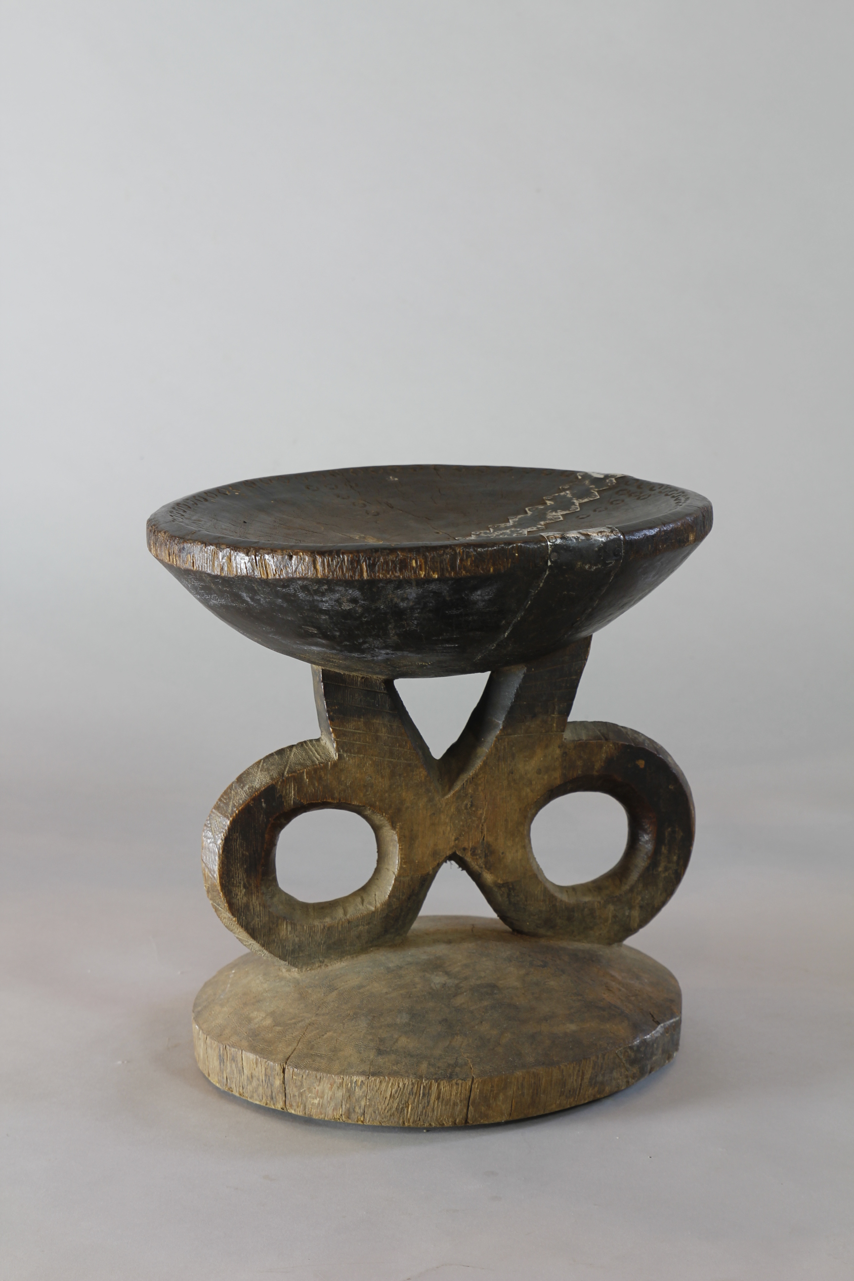 Bena Village Stool With Circular Handles, Tanzania