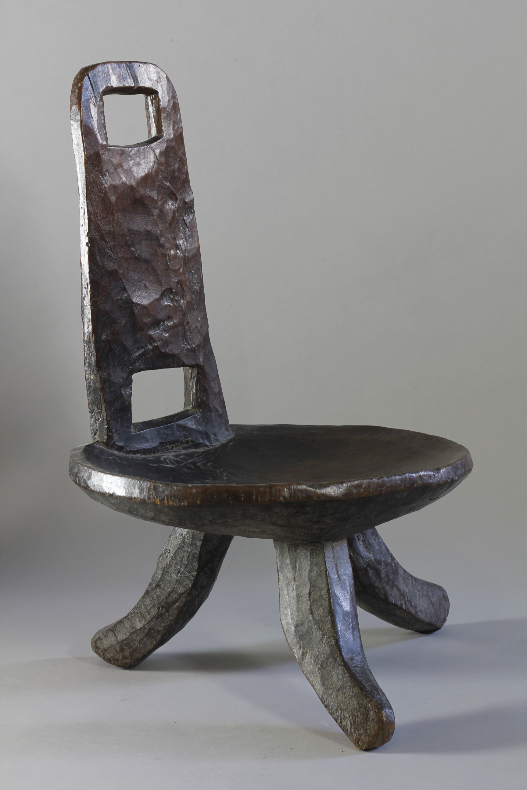 19th Century High Backed Chair With Two Cut-Out Features, Southern Ethiopia