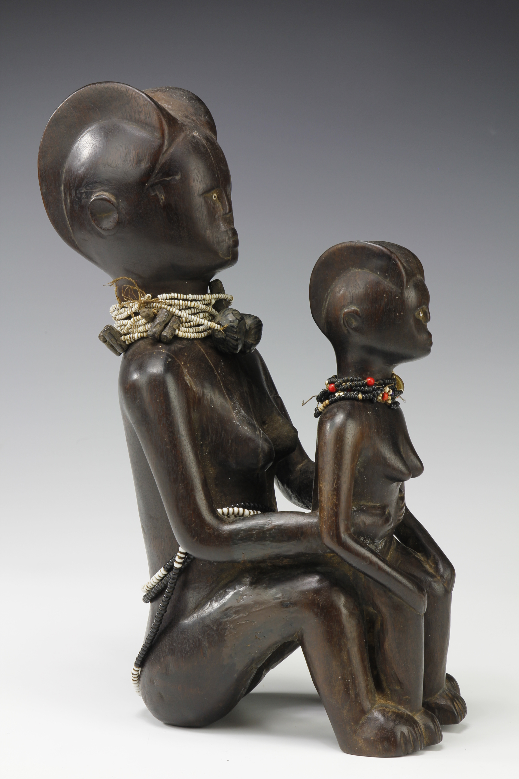 FINE MOTHER AND CHILD CEREMONIAL FIGURE. KWERE,TANZANIA
