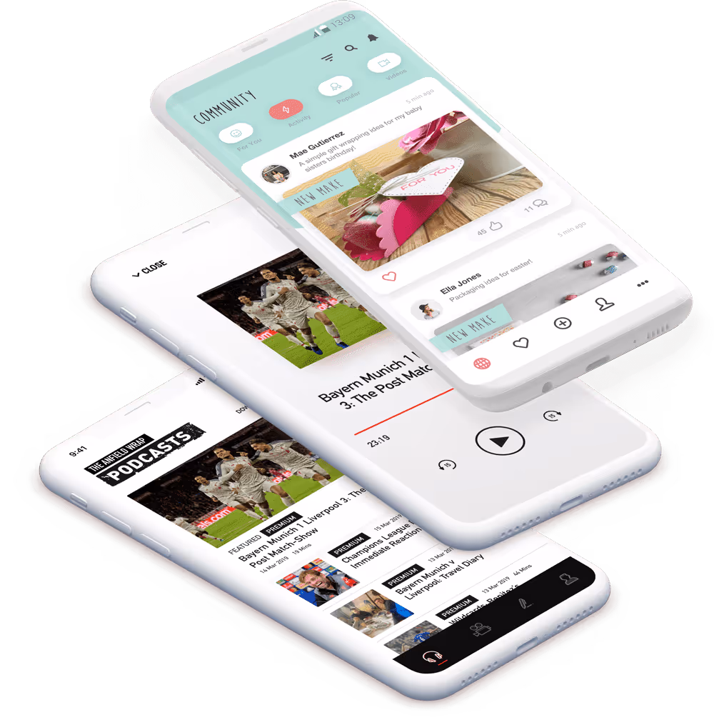 Apps for marketing and retention podcast app podcast player sizzix custom built social network