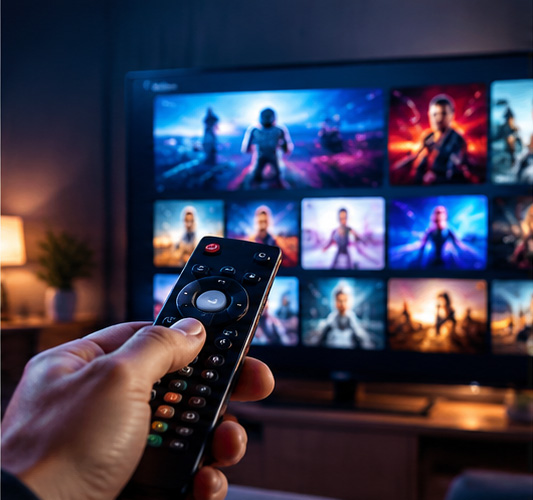 TV Screen & Remote Control