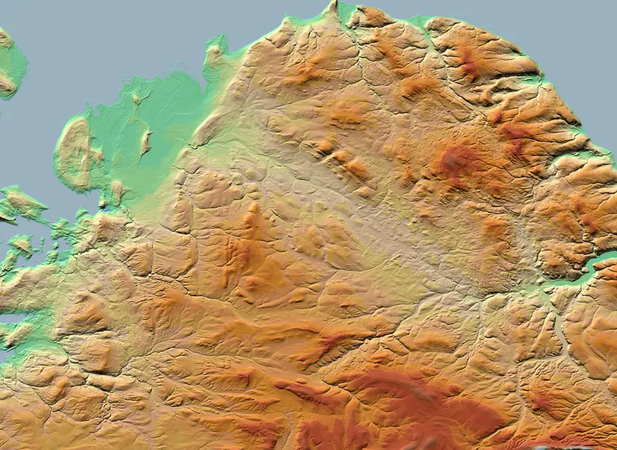 High resolution 12m digital elevation model from TanDEM-X data in Ghana.
