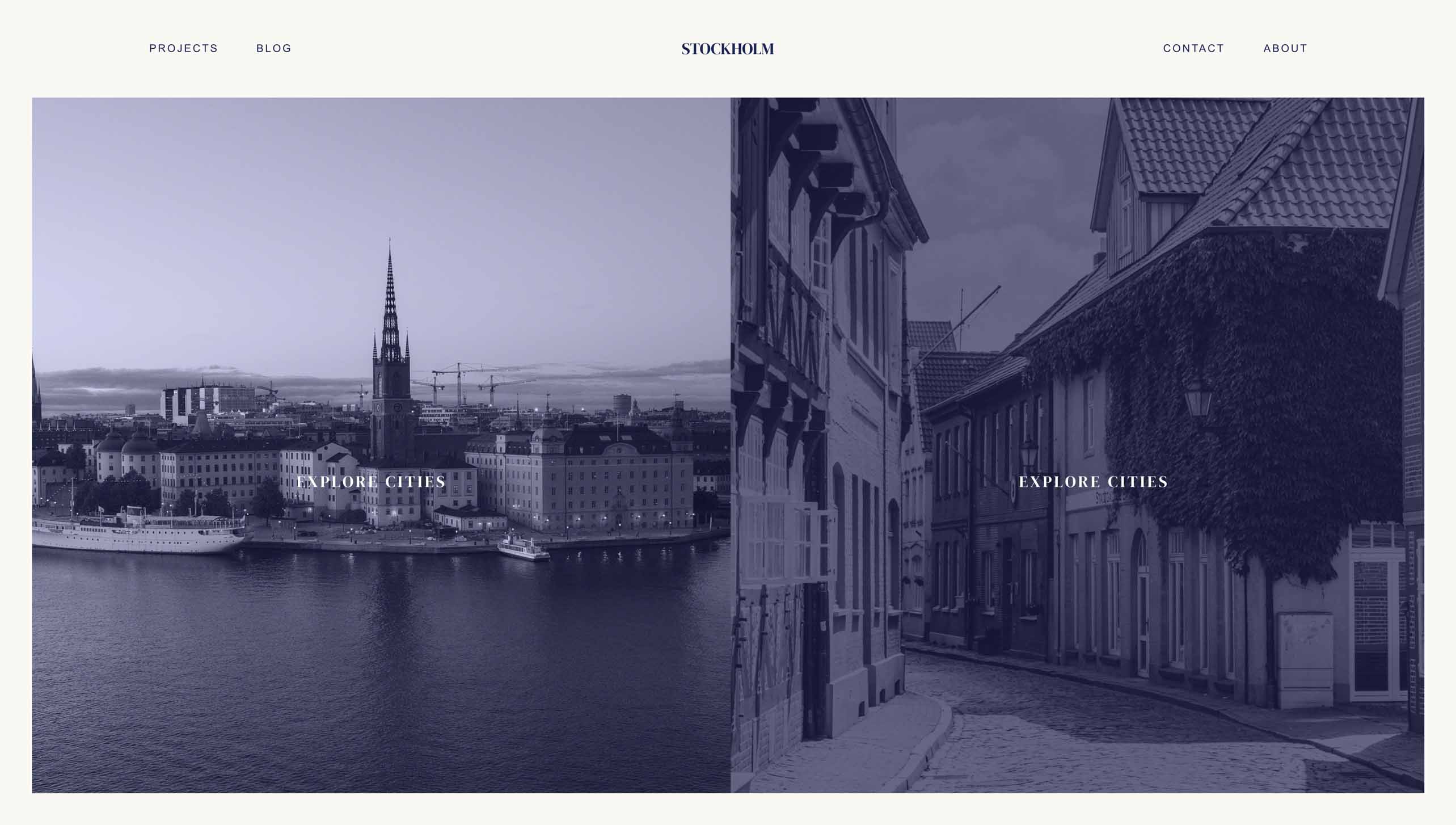 Screenshot of the Stockholm website.