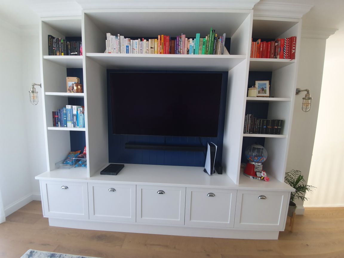 Custom storage cabinetry designed for practical everyday use