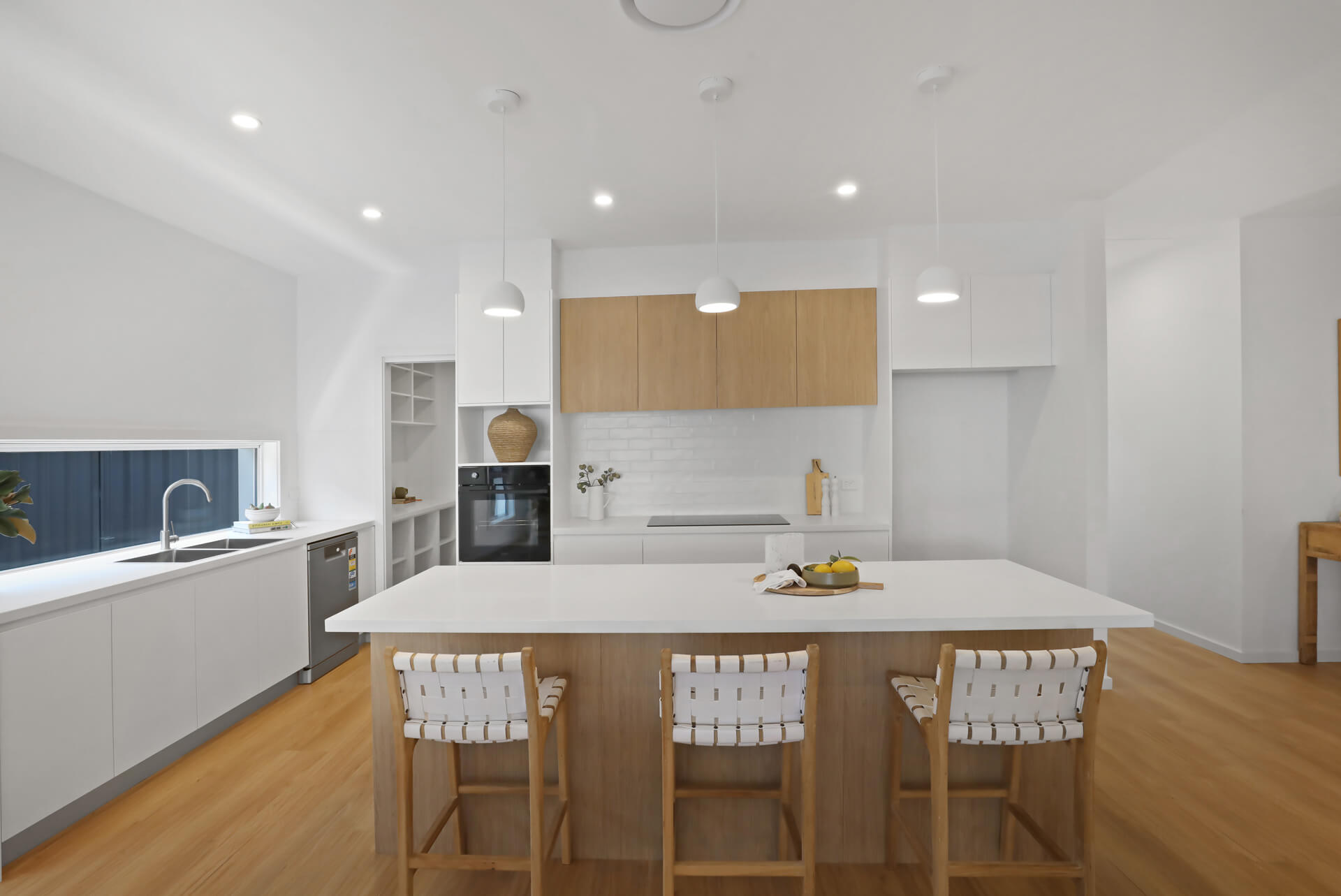 Modern kitchen with clean lines and neutral colour palette