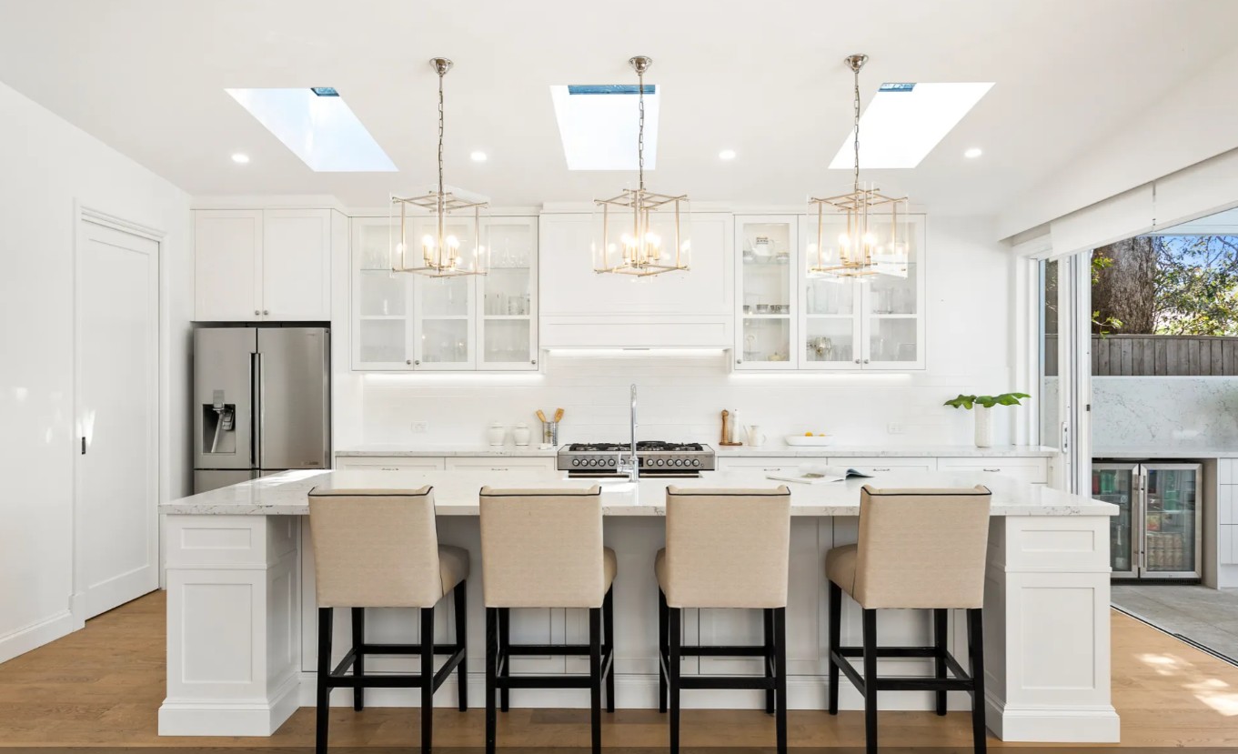 Custom kitchen design with premium cabinetry and benchtops