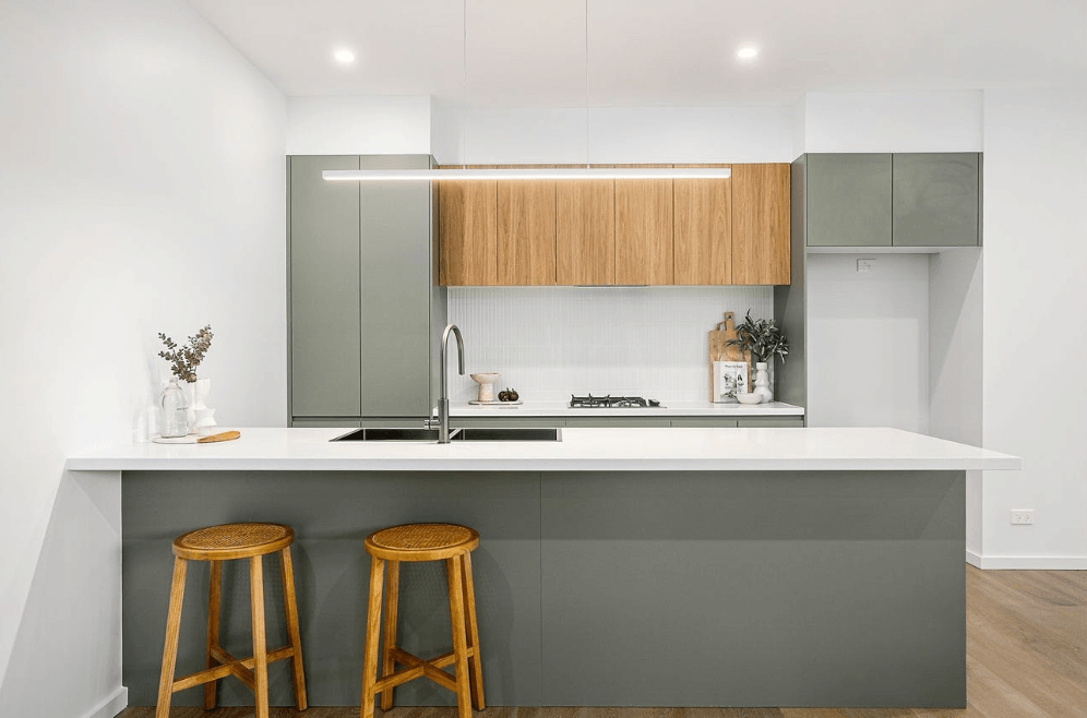 Stylish kitchen design with contemporary finishes and layout
