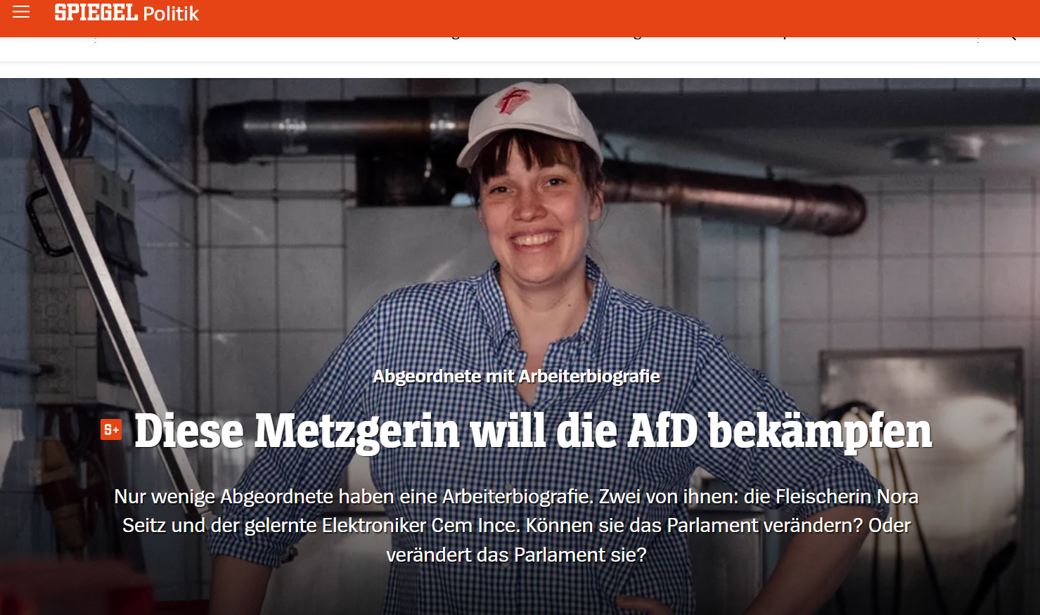 Porträt einer Frau in einem Metzgereibetrieb
