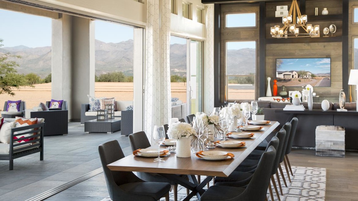 Image of Milgard's AX450 Pocket Moving Glass Wall System Combining Indoor-Outdoor Living