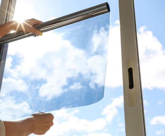 Image of Tinting Film Held Up Against a Window