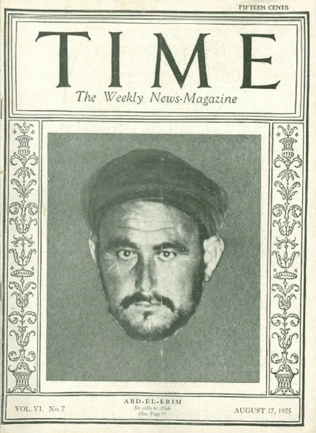 Abdelkrim El Khattabi on the cover of TIME, 17 August 1925.
