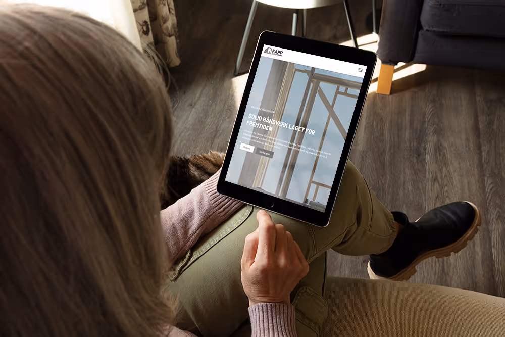 Nettside på ipad. Designet av RåW studio - grafisk design i Nannestad, Jessheim og Eidsvoll