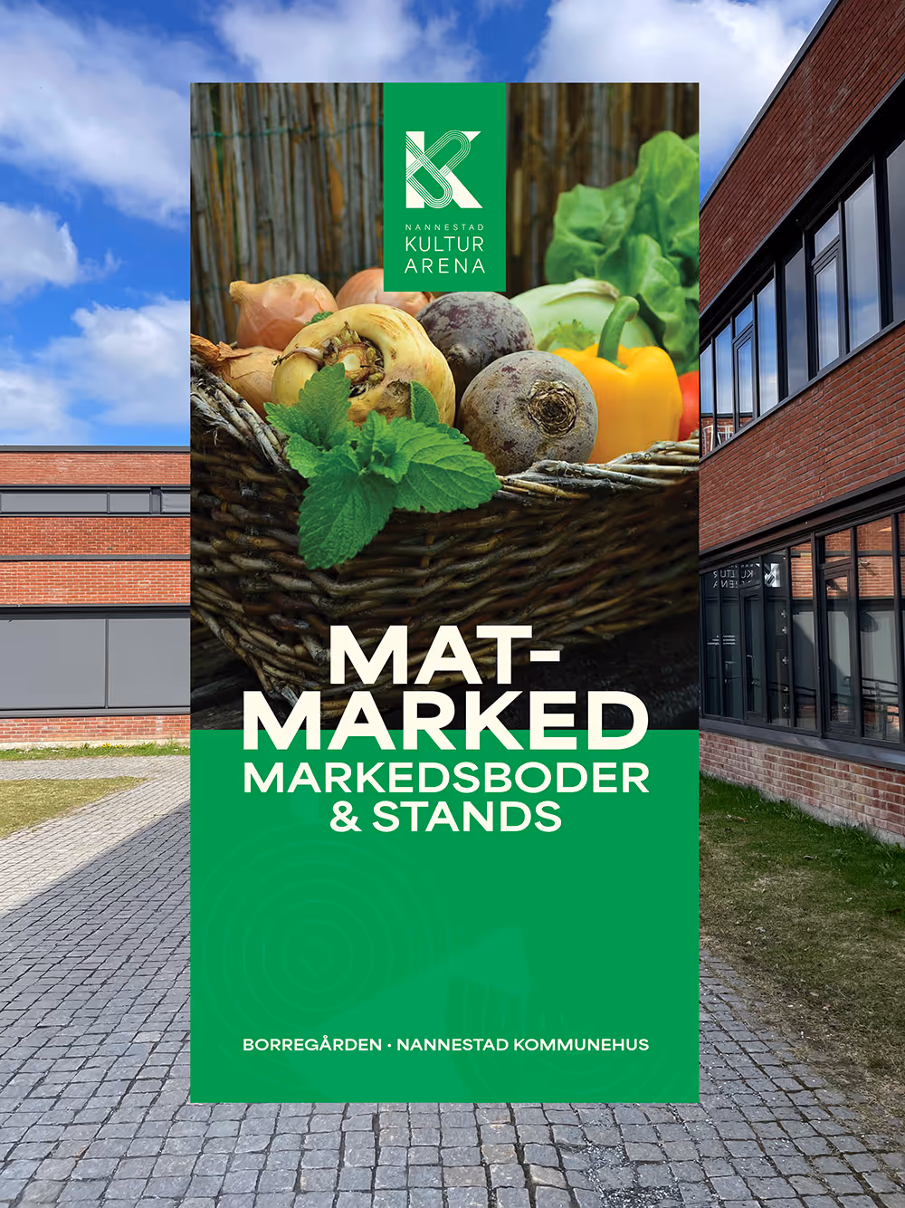 Grønn banner til matfestival