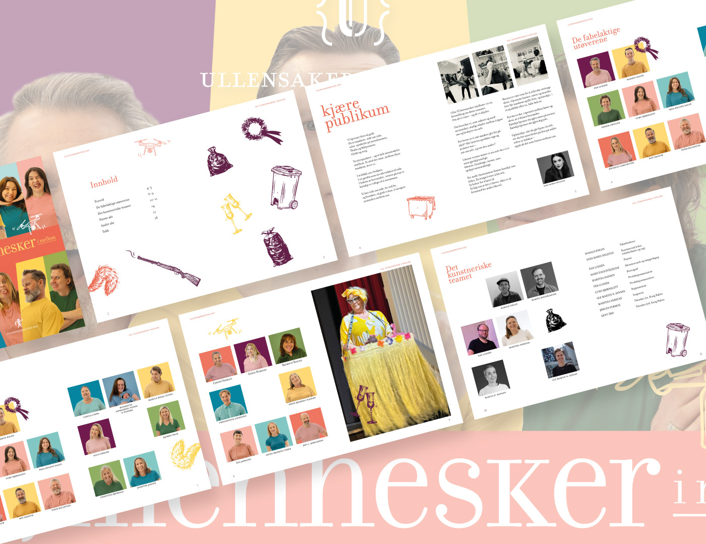 Grafisk profil for Ullensakerrevyen 2026. Plakater, digitale bannere og program.