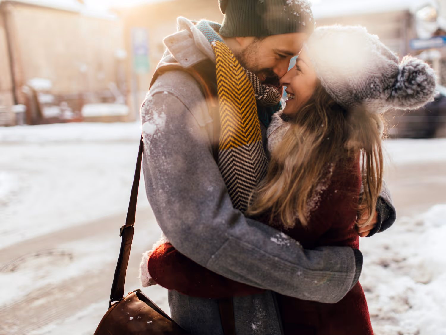 Verliebtes Paar im Winter