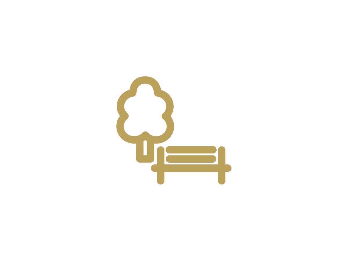 Icon Bank mit Baum