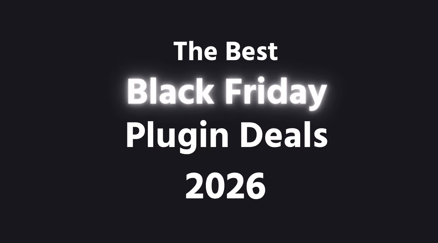 White text on black background with "The Best Black Friday Plugin Deals 2026"