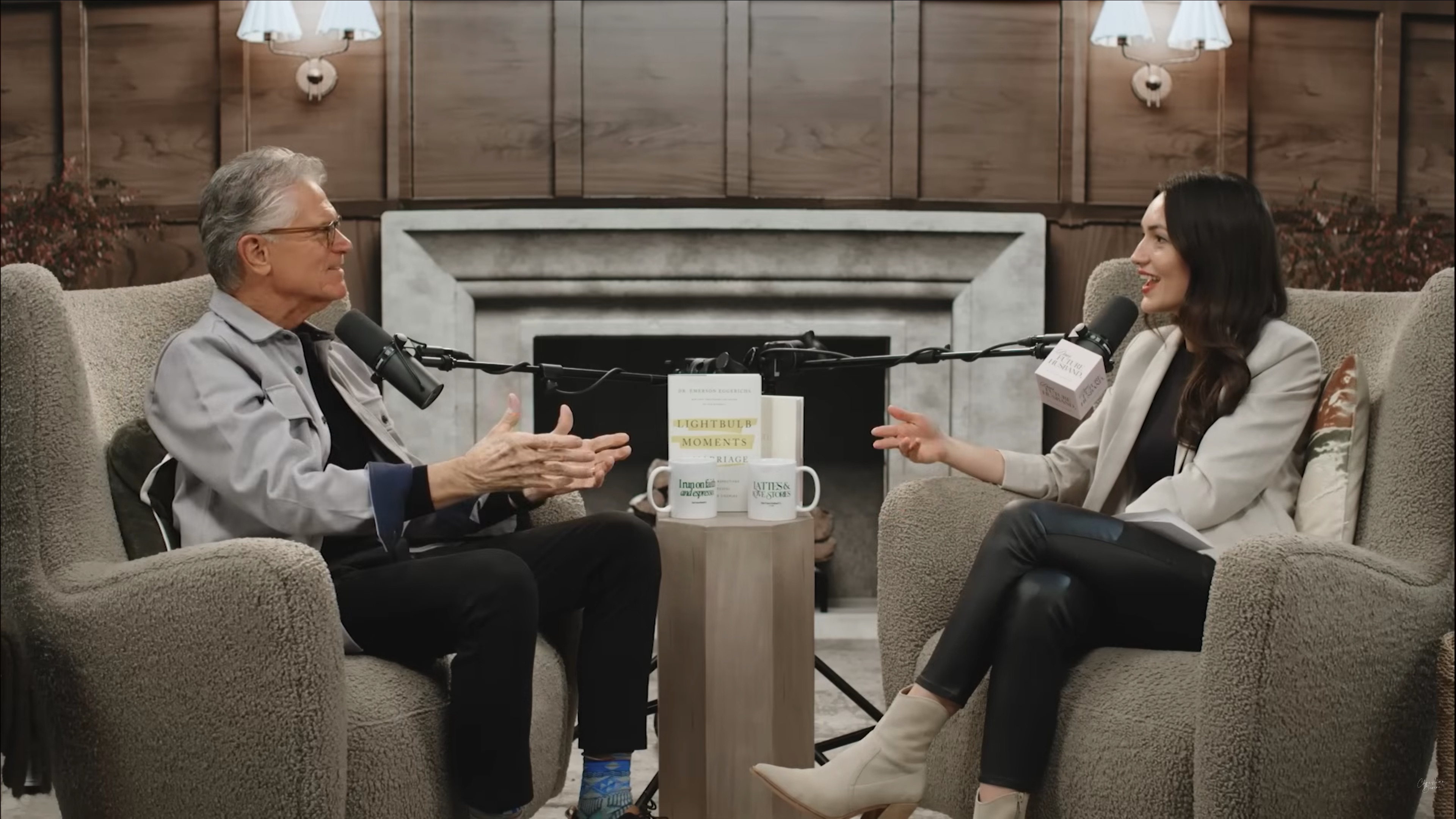 Emerson Eggerichs, PhD smiling with glasses and gray hair wearing a gray jacket, standing outdoors in front of a church building.