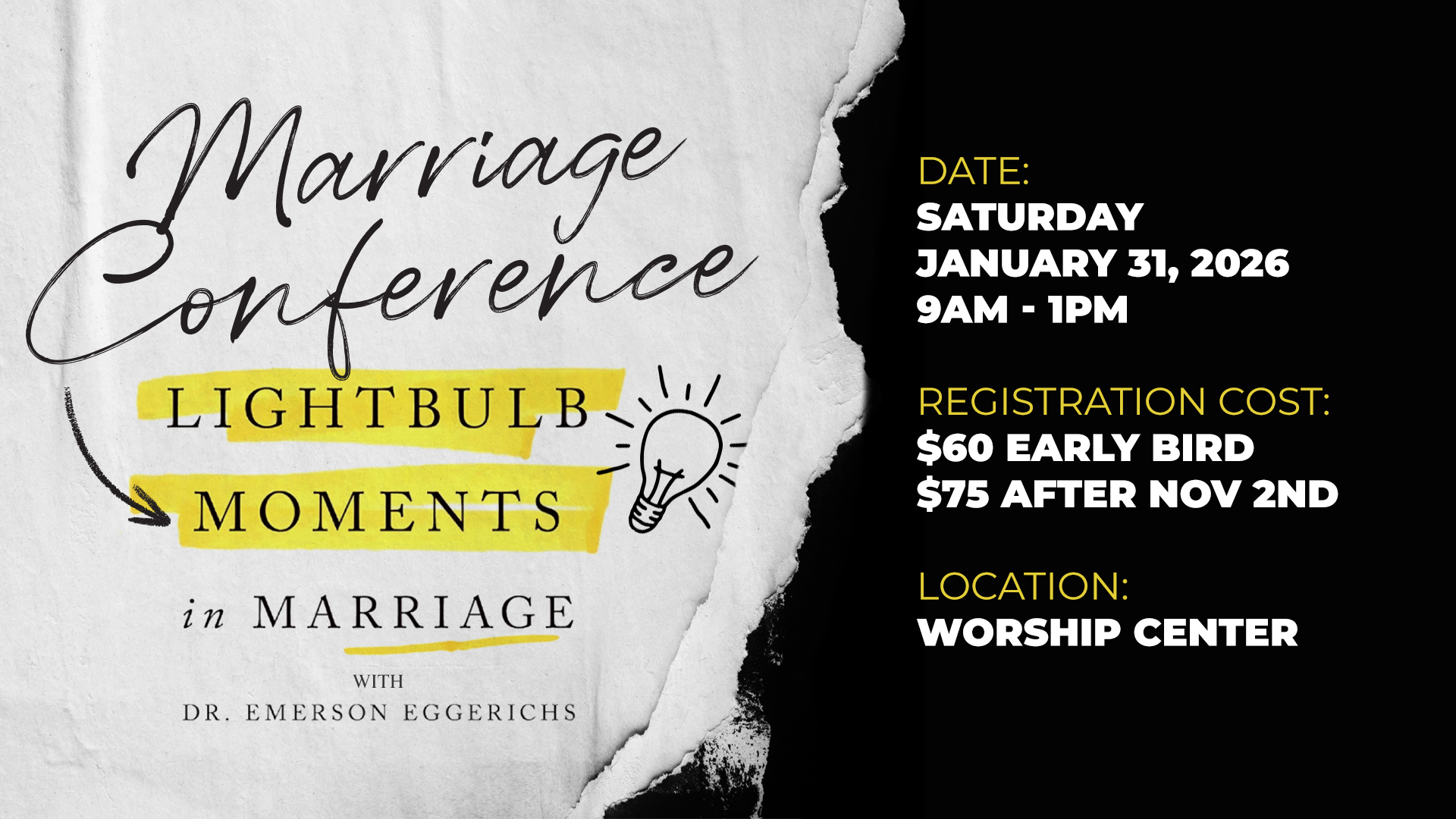 Lightbulb Moments in Marriage Conference Tulsa, OK