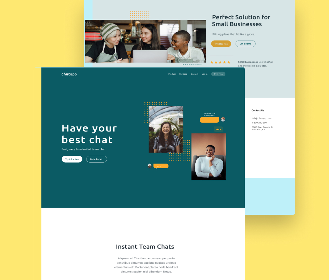 A mockup of a project