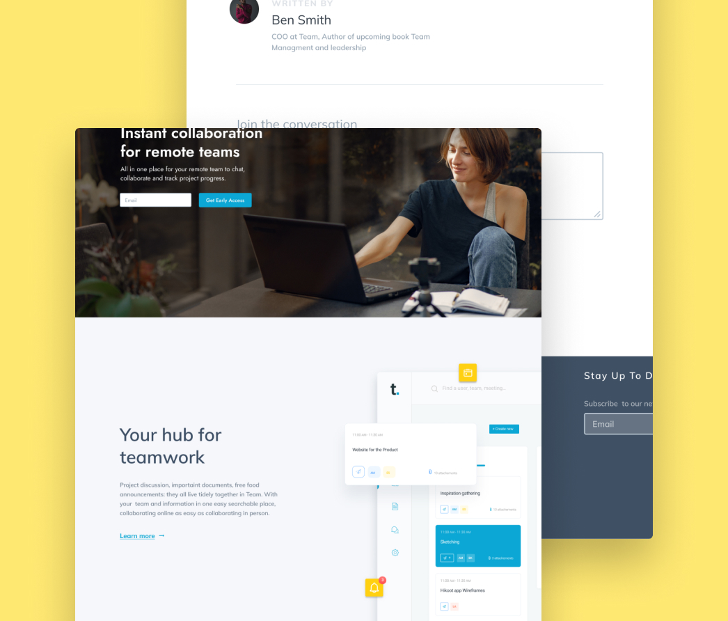 A mockup of a project
