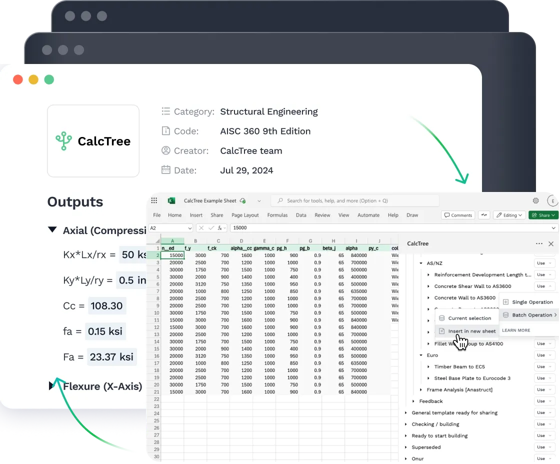 Bulk calculations & usage tracking