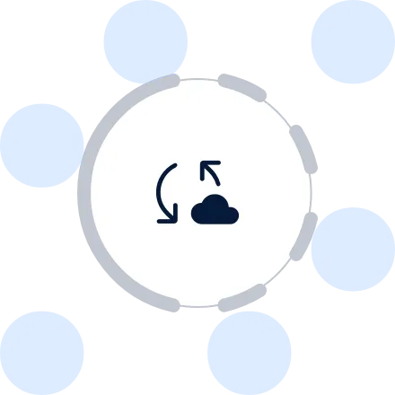 Cloud data synchronization icon