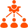 Image showing manager icon with connected team members.