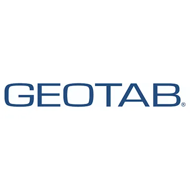 Geotab logo with blue text and trademark symbol.