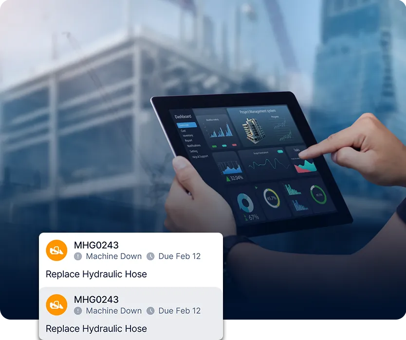 Tablet dashboard maintenance tasks
