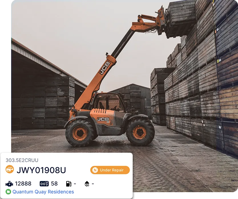 Forklift moving crates