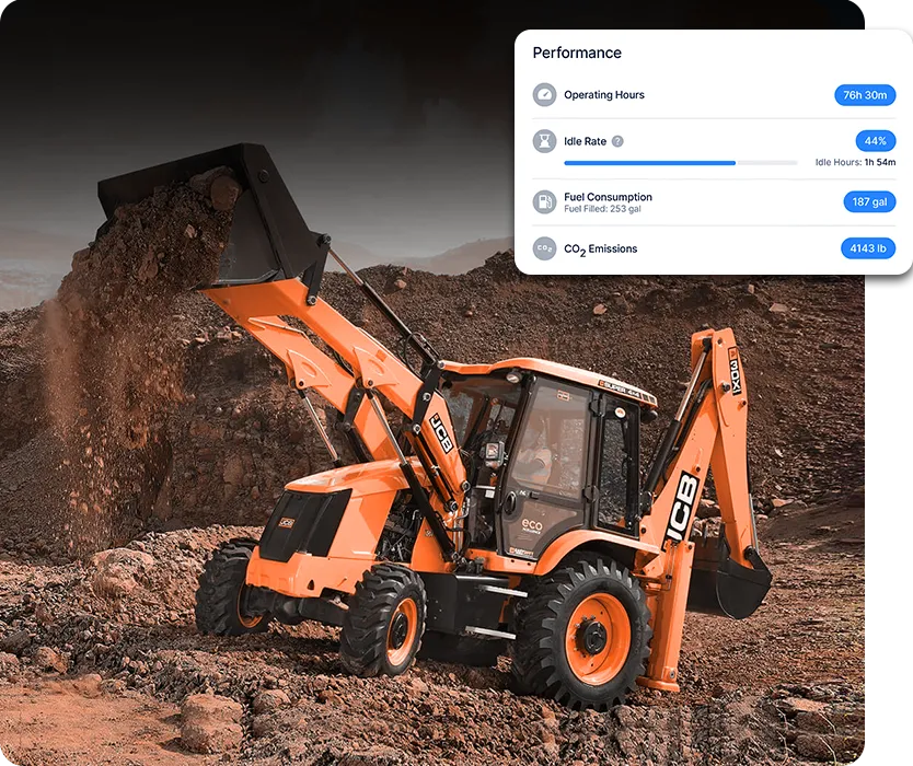 excavator working along performance insight