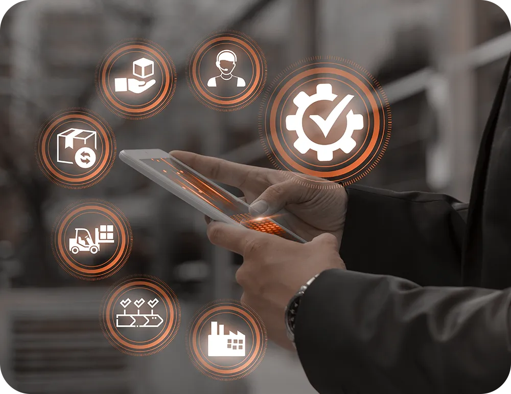 Managing equipment via tablet