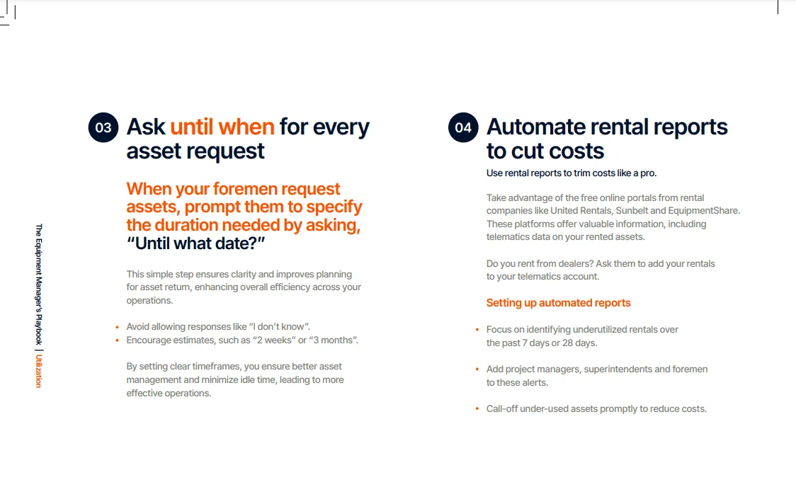 Image showing main headings from Manager's playbook