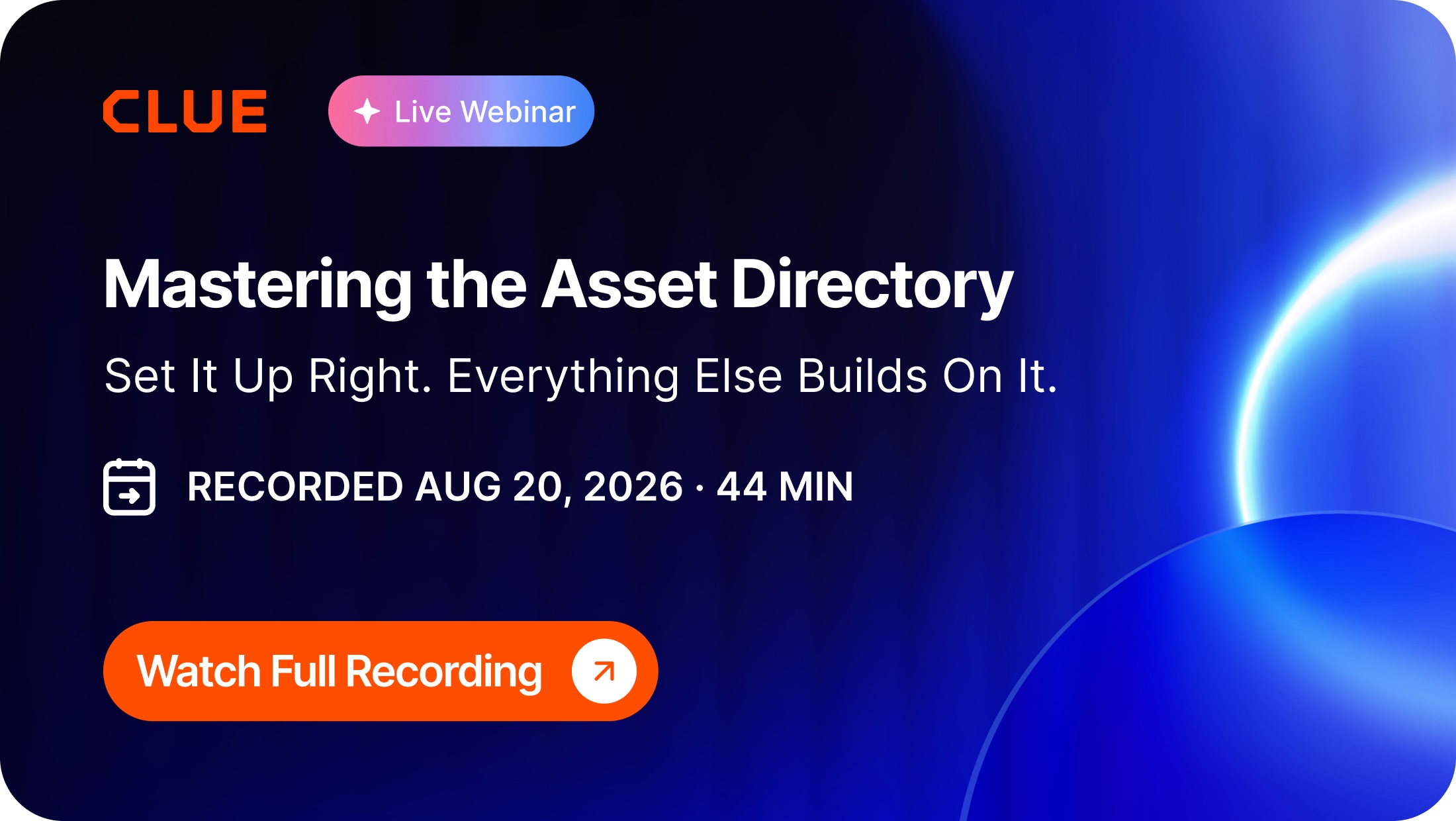 Mastering the Asset Directory session card