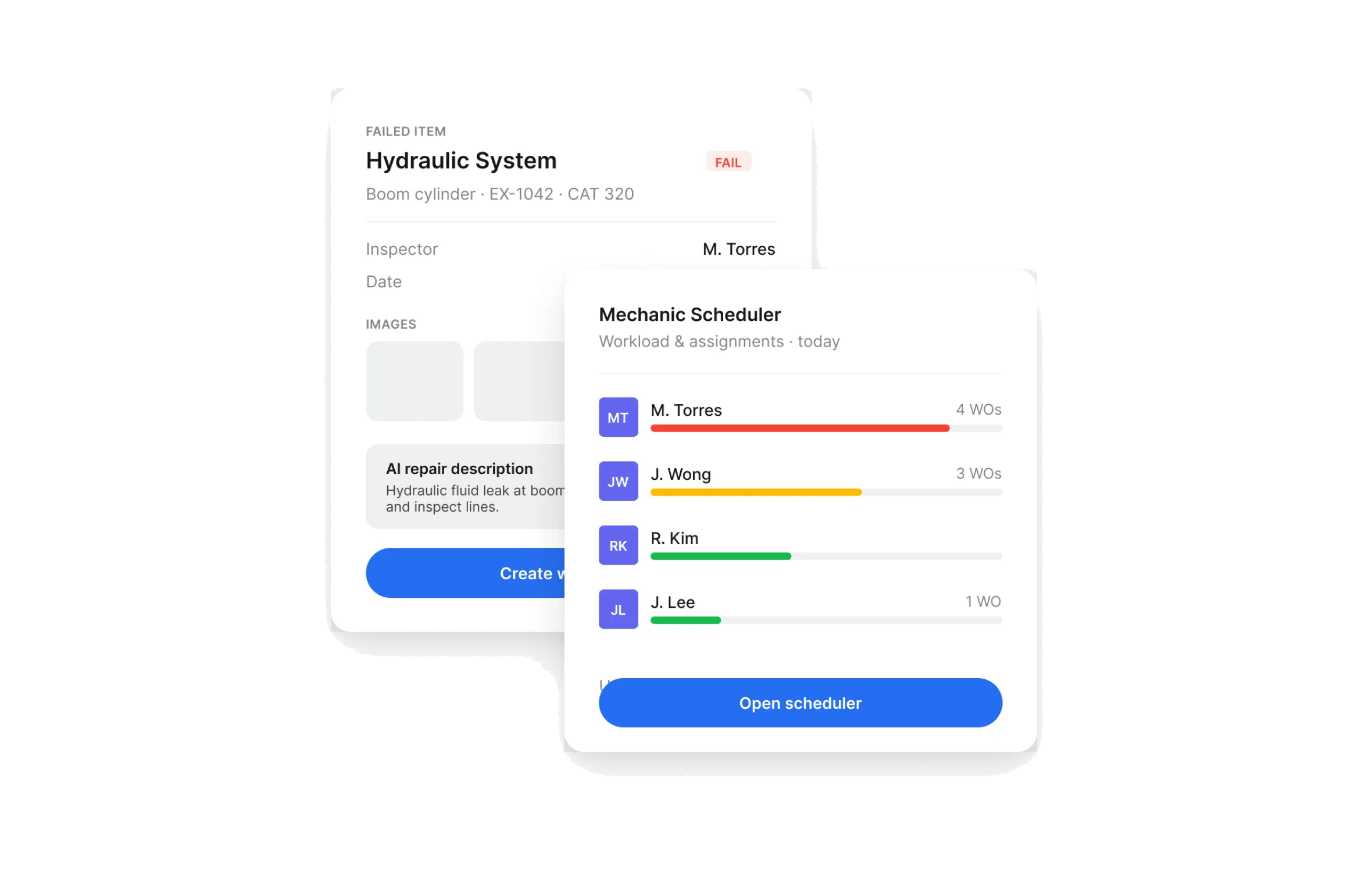 Clue construction equipment analytics dashboard with utilization, cost and maintenance reporting