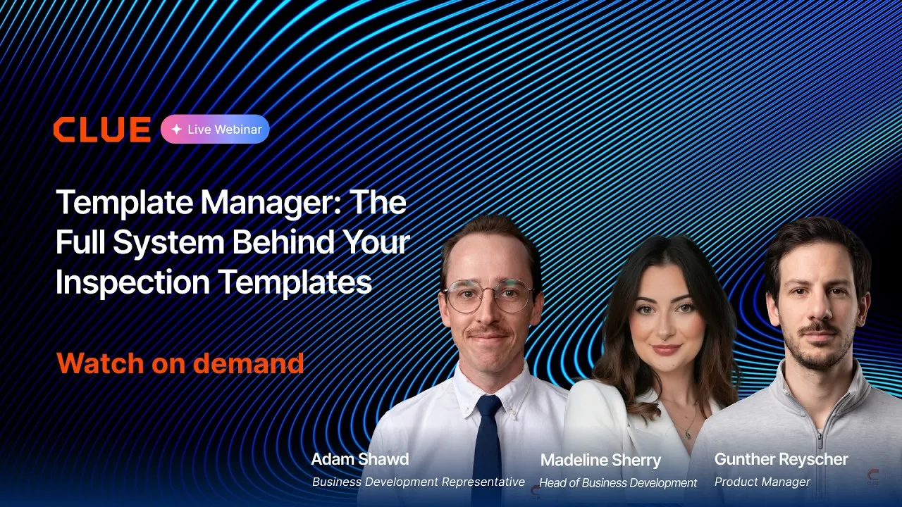 Template Manager in Clue: Inspection Templates, AI Import & Shared Categories, Clue Thursdays recording