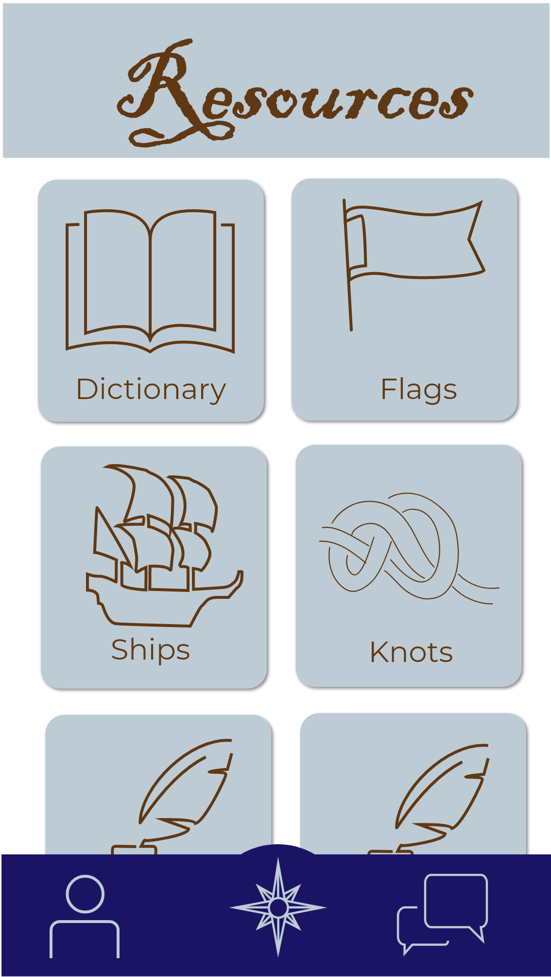 Matey resources page wireframe
