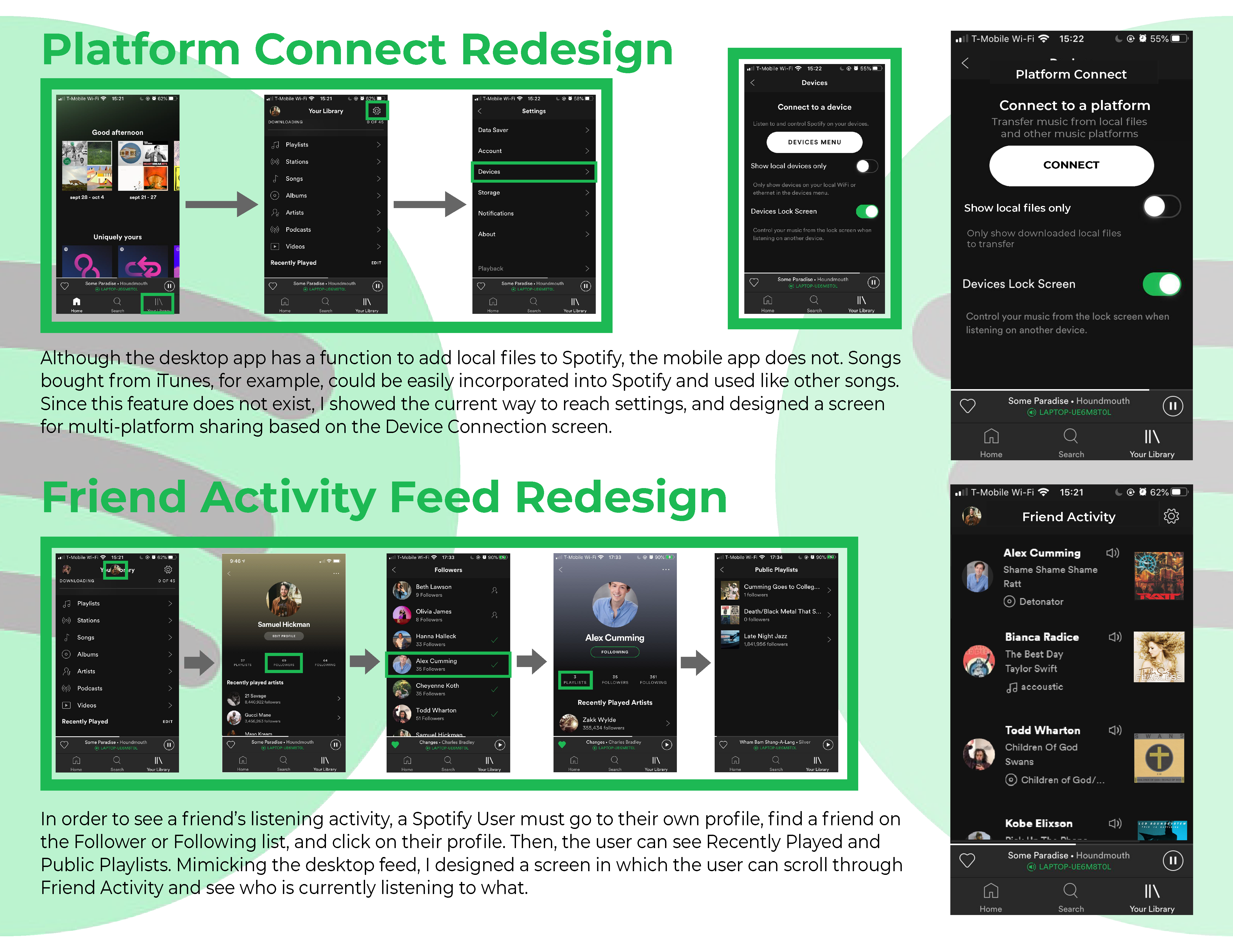 Edits of Spotify Platform Connect and Friend Activity feed