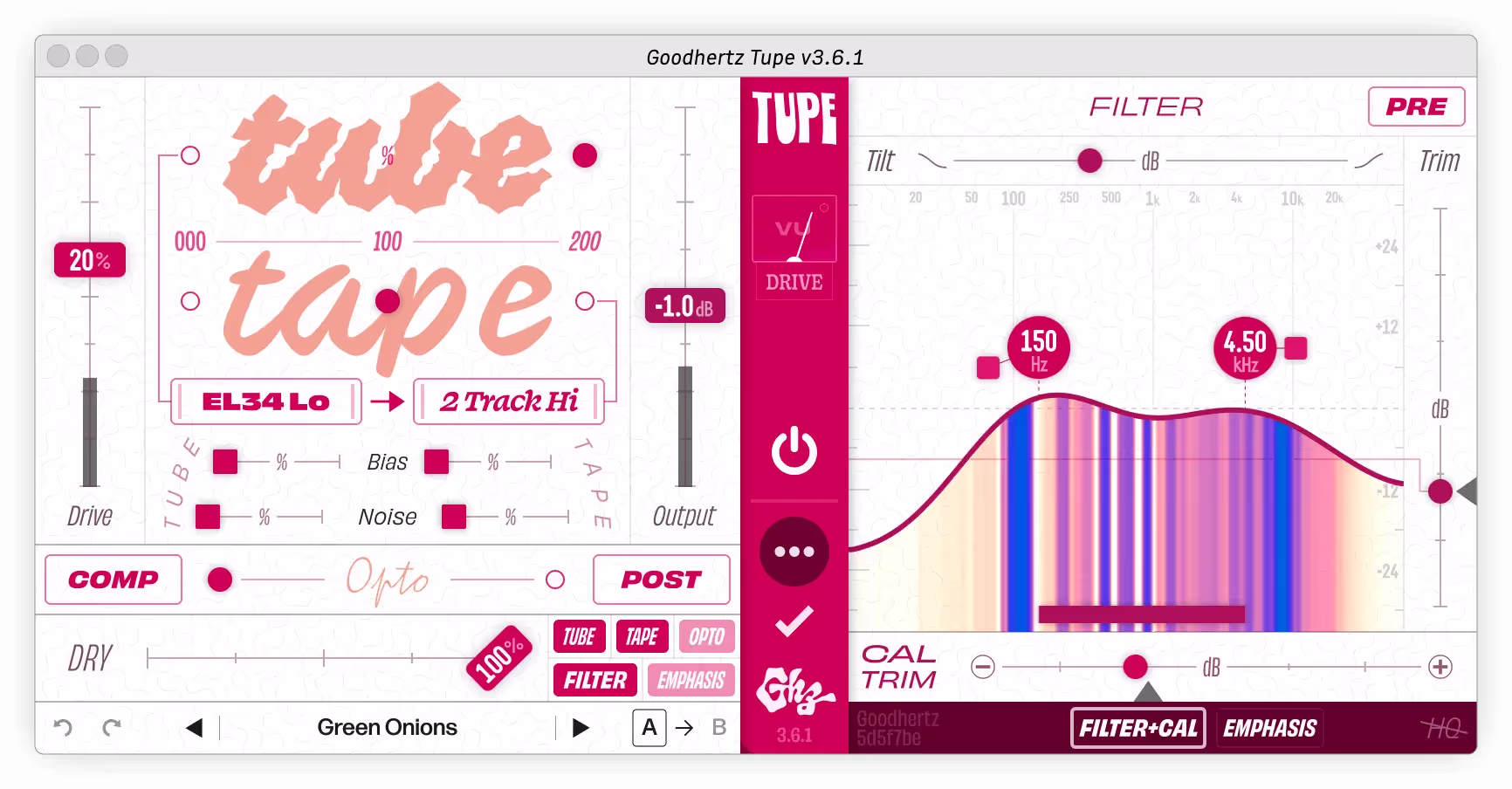Goodhertz Tupe merges Tube and Tape into one distortion effect plugin