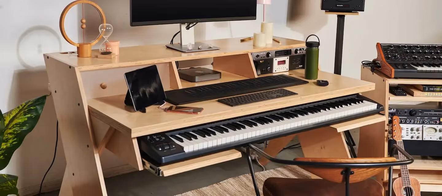 Photograph of studio with Output Platform as studio desk