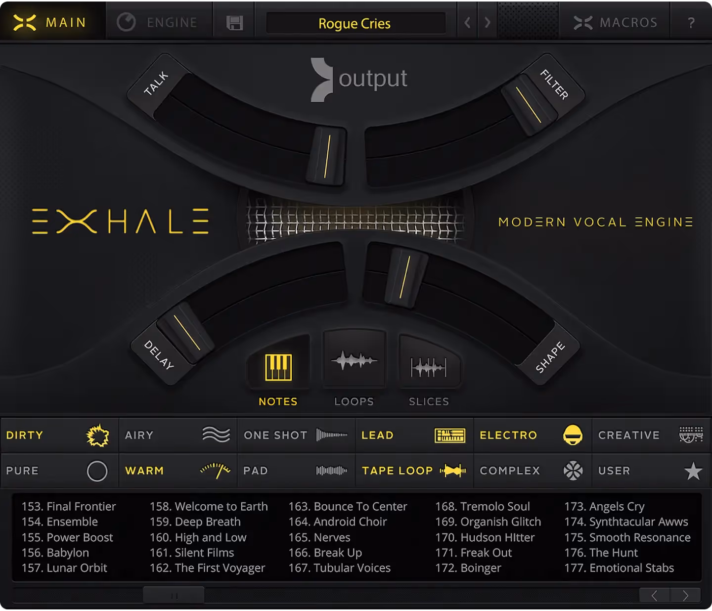 Screenshot of Output Exhale