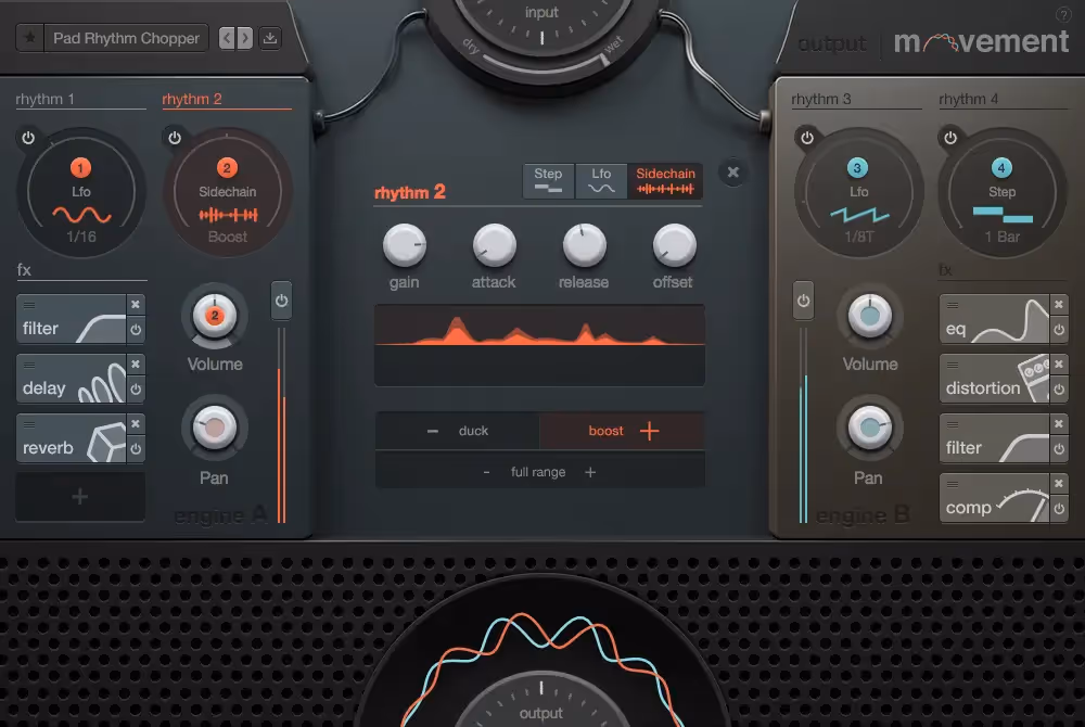 Screenshot of Output Movement, the effect plugin