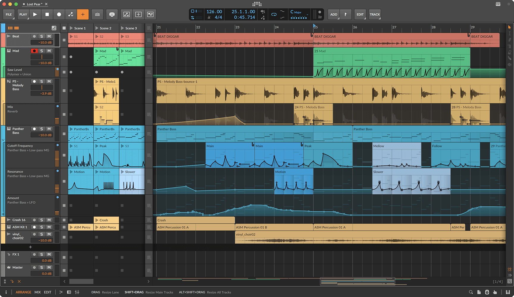 Bitwig Studio 6 — Automation Clips