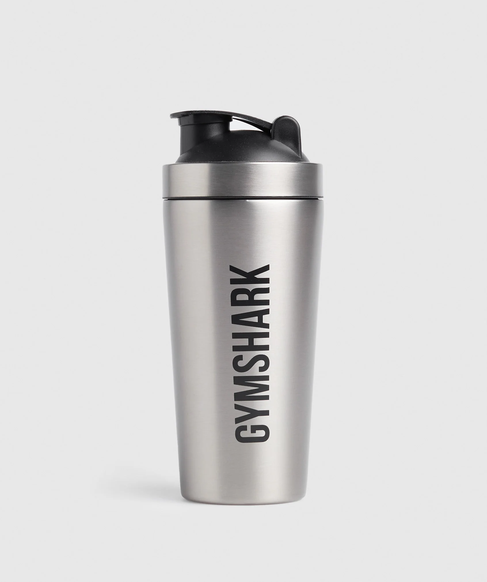 Gymshark branded steel protein shaker bottle